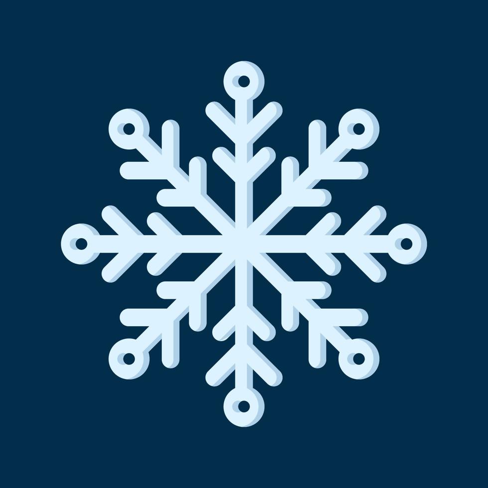 Snowflake Vector Illustration. Christmas and Winter Traditional symbol for logo, print, sticker, emblem, greeting and invitation card design and decoration