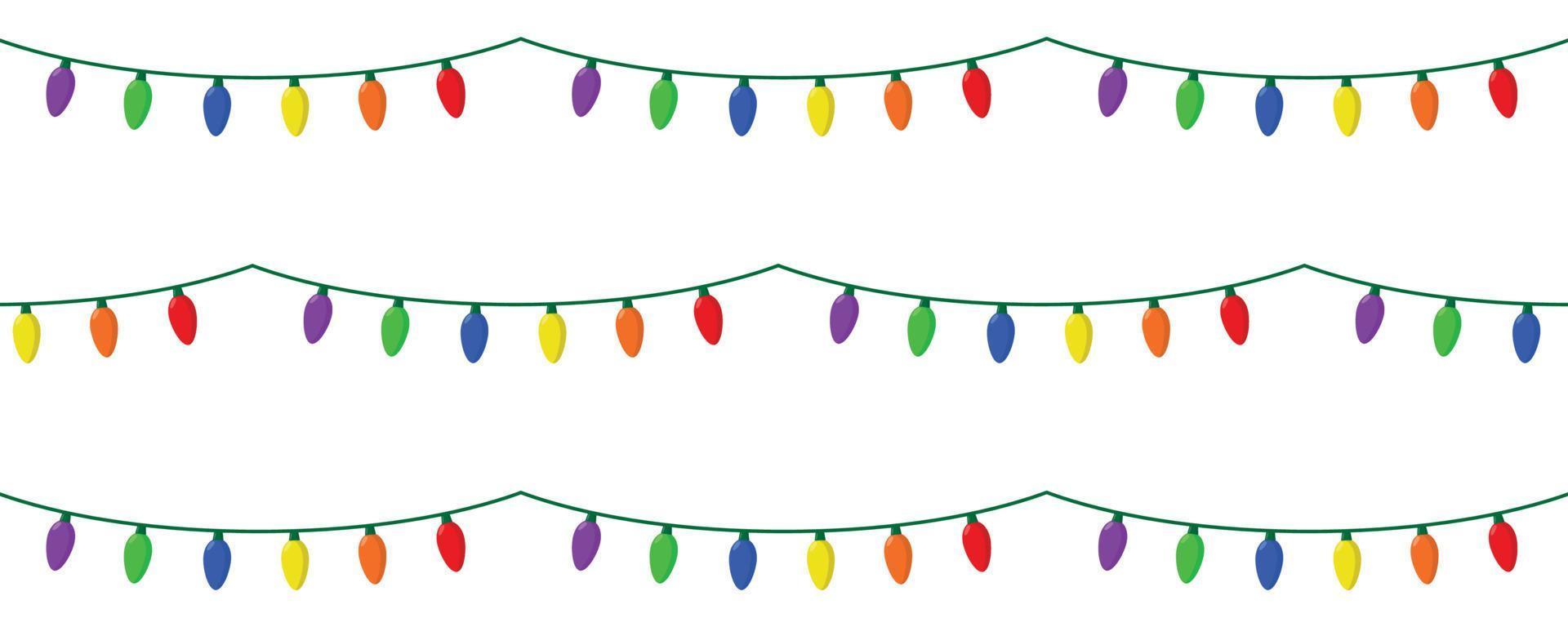 Christmas lights of different colors vector