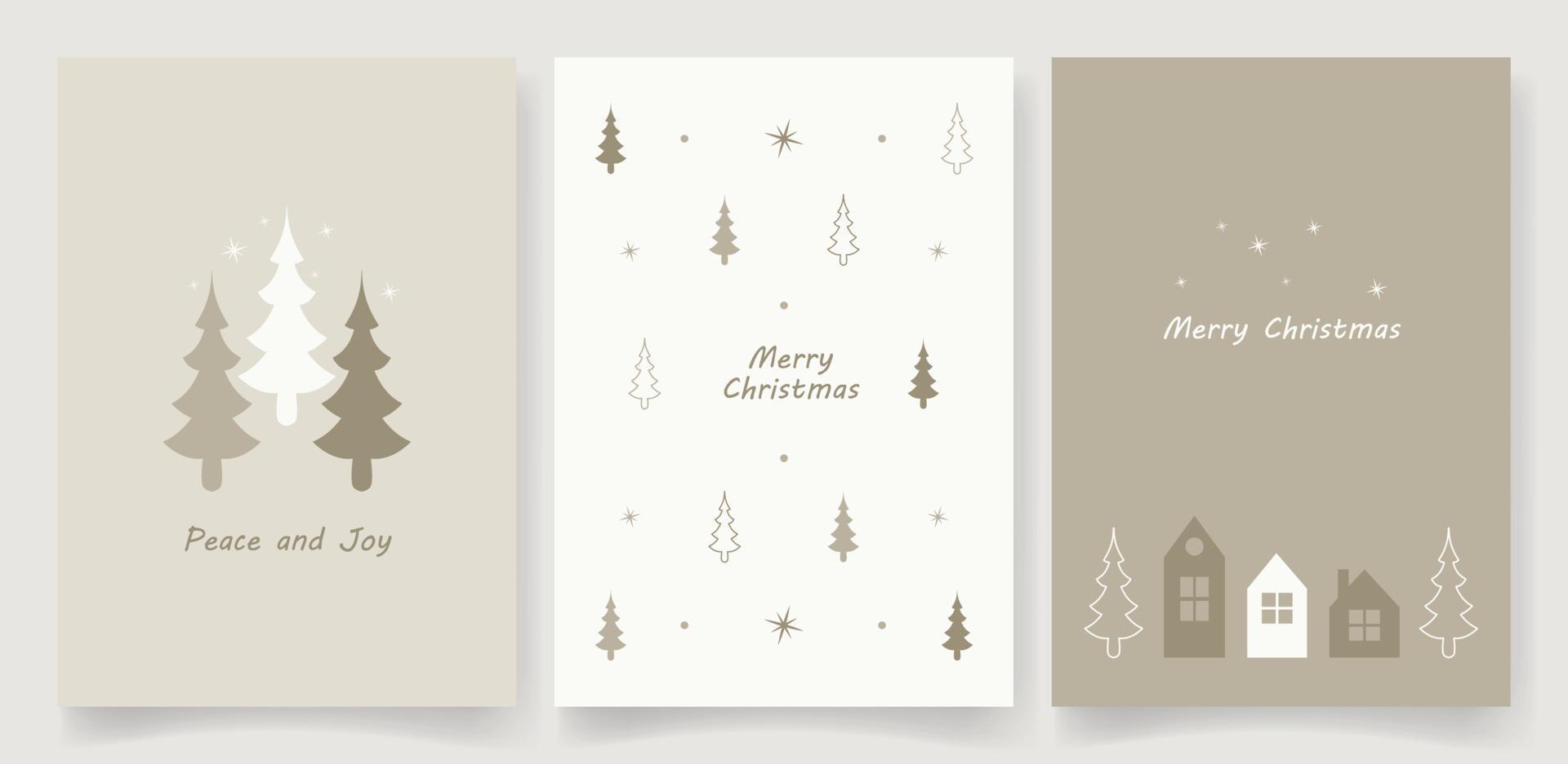 Hand drawn christmas and new year greeting card template vector