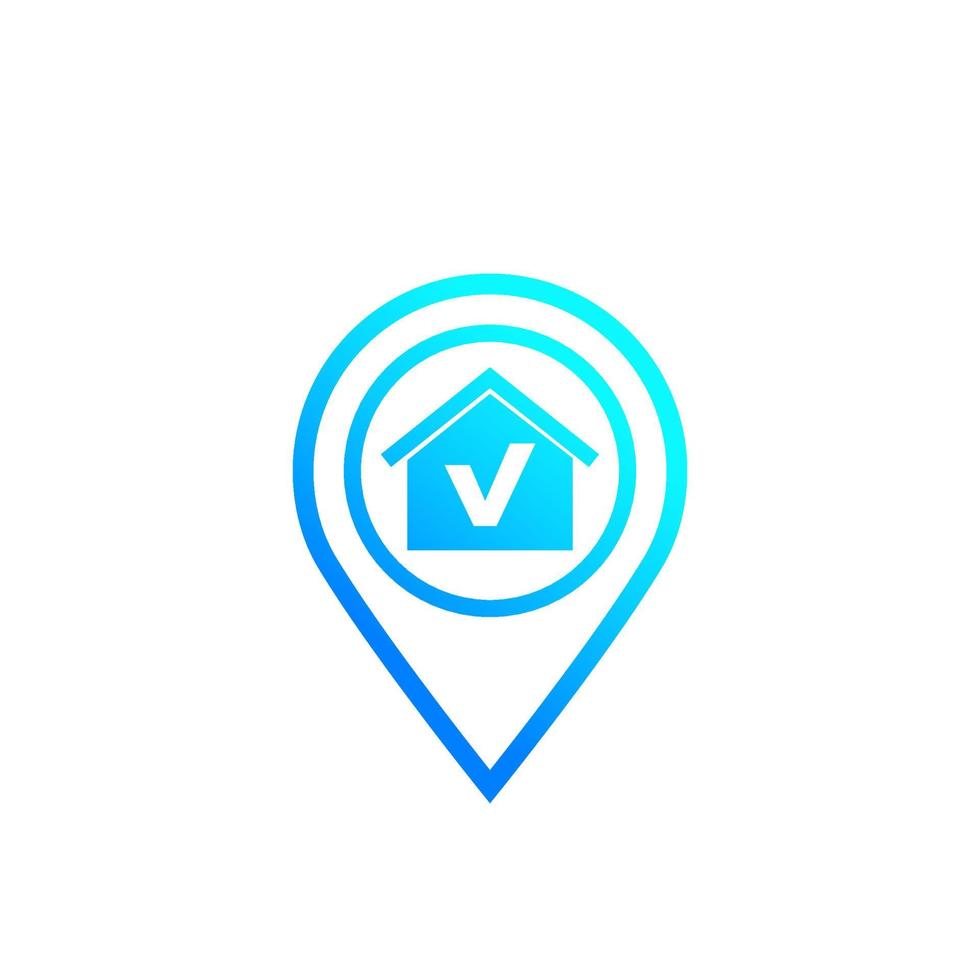 house and pinpoint, vector icon
