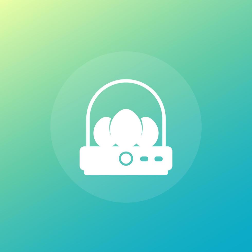 incubator with eggs icon, vector