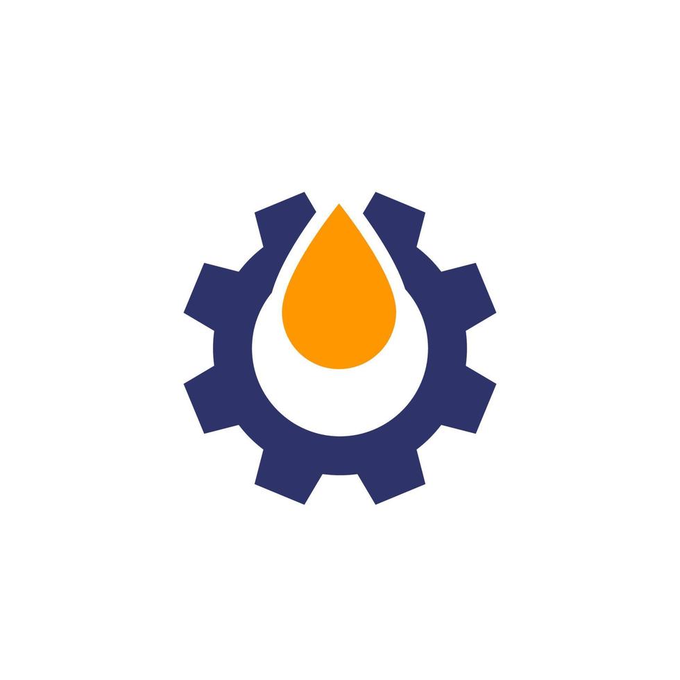 lubricant icon with a gear vector
