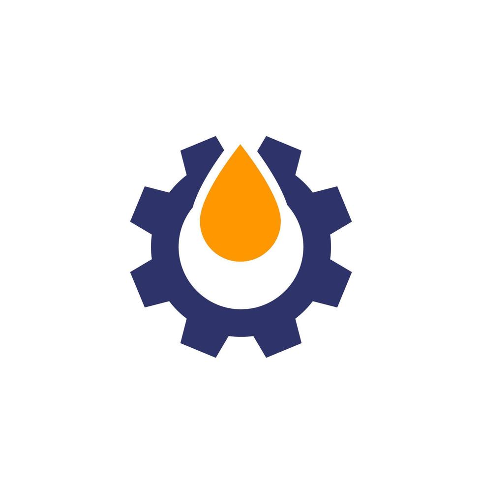 lubricant icon with a gear vector