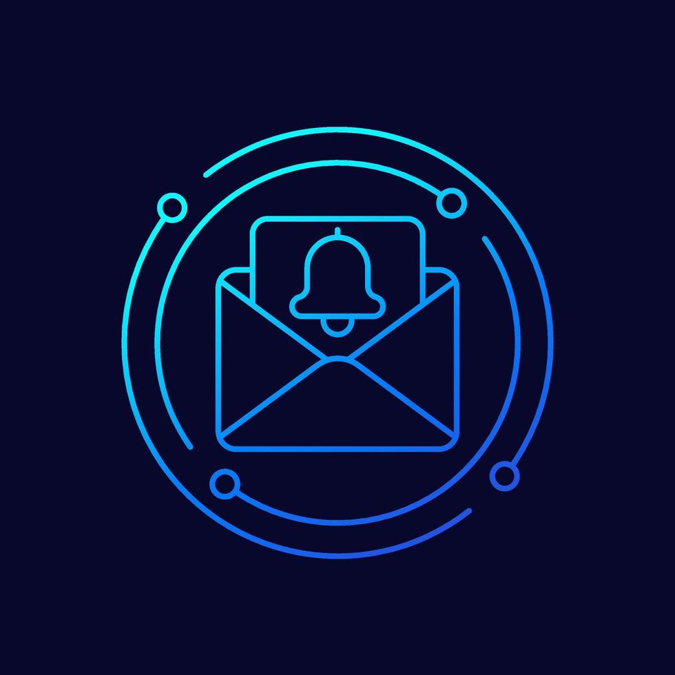 mail notification line icon, vector