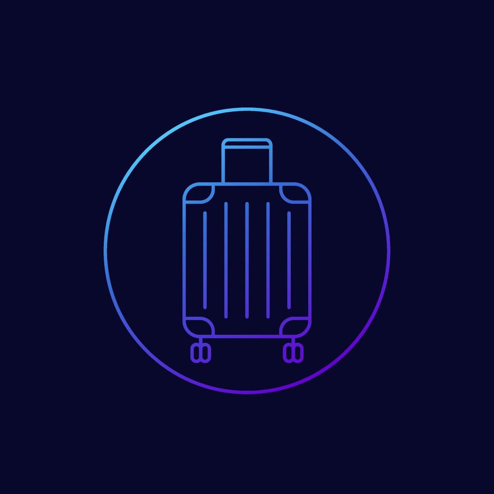 luggage bag icon, linear design vector