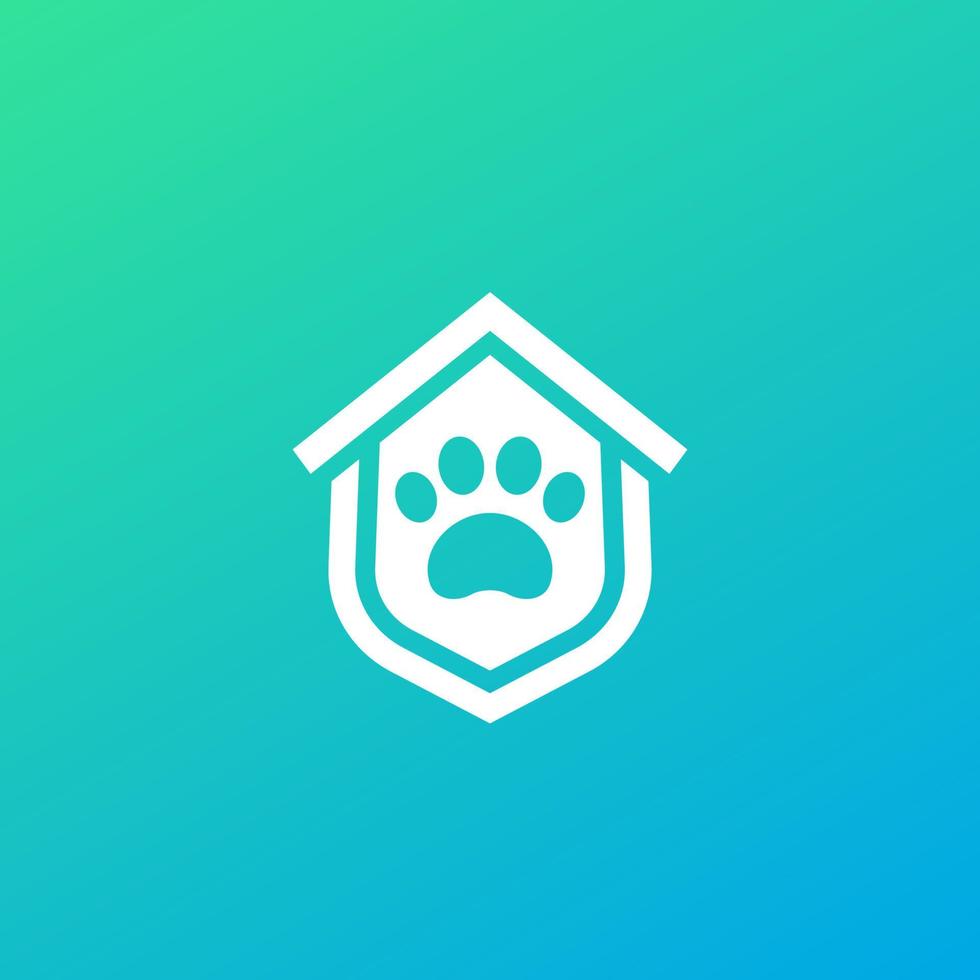 logotipo de refugio de animales, vector de casa de mascotas segura