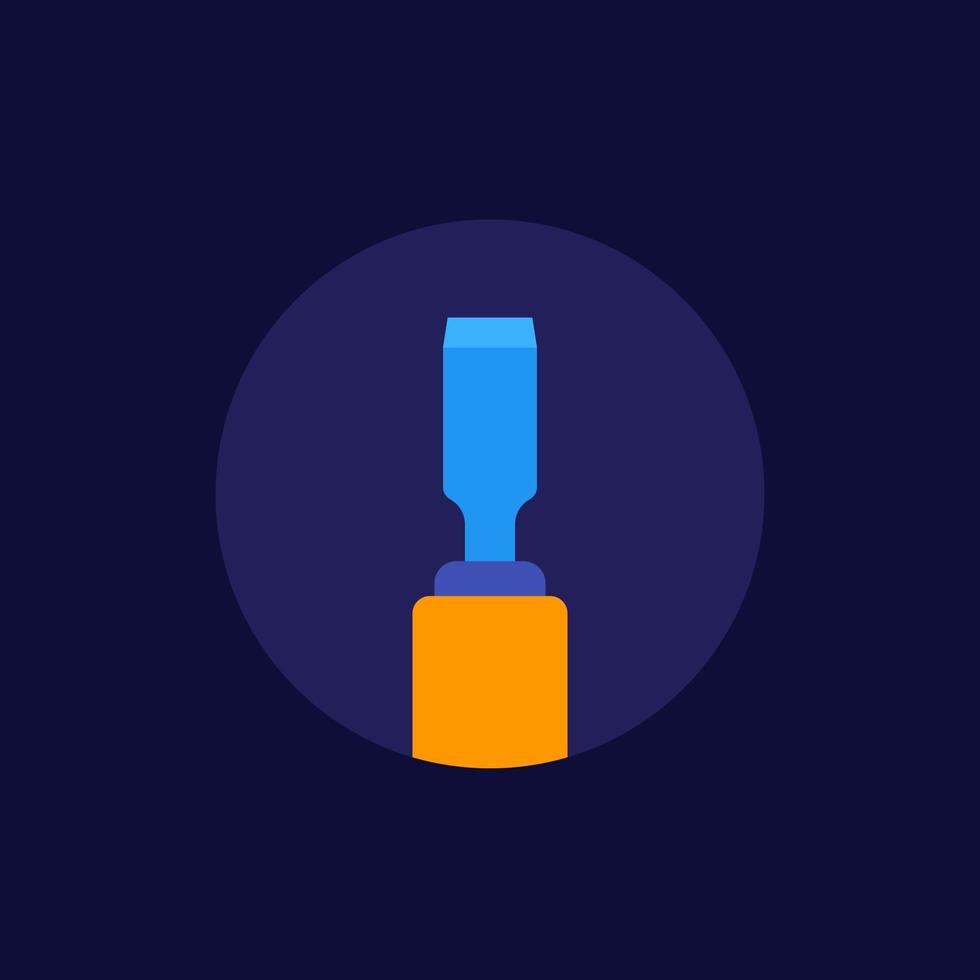 chisel icon in flat style vector