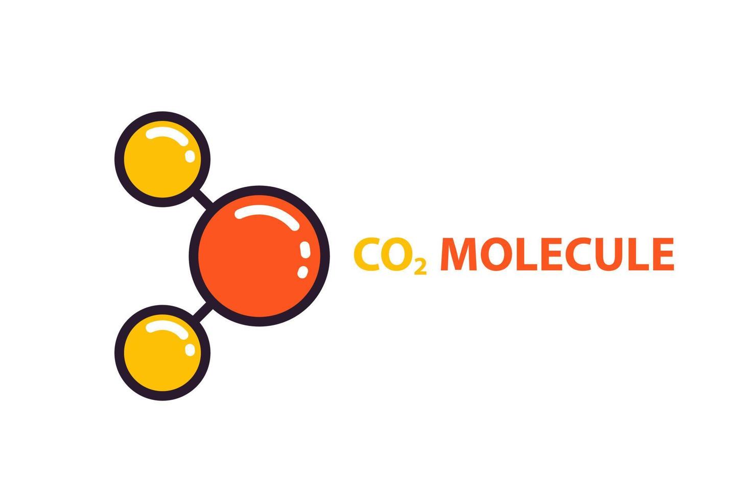 icono de vector de molécula de co2