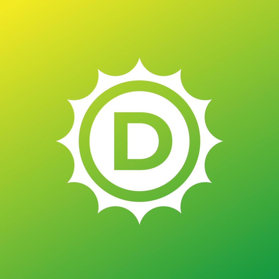 d vitamin icon with sun, vector