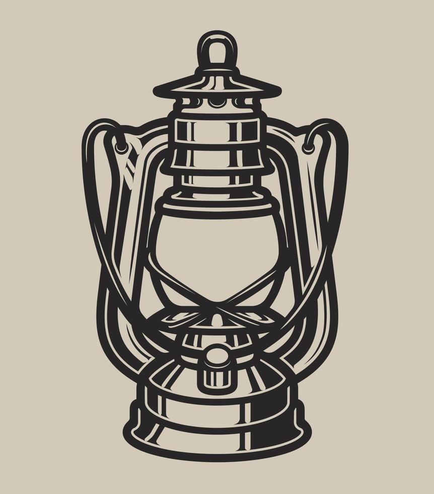 Vector illustration with an oil lamp