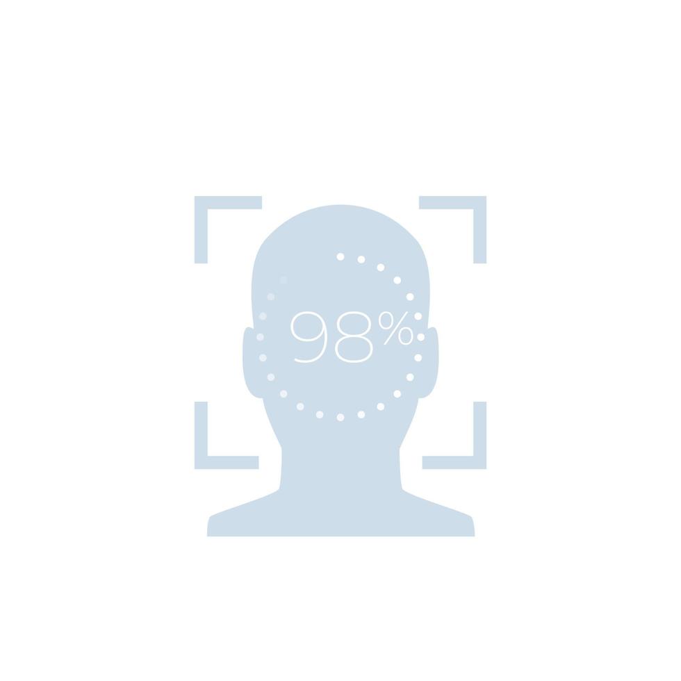 Face recognition, biometric facial scan, vector illustration