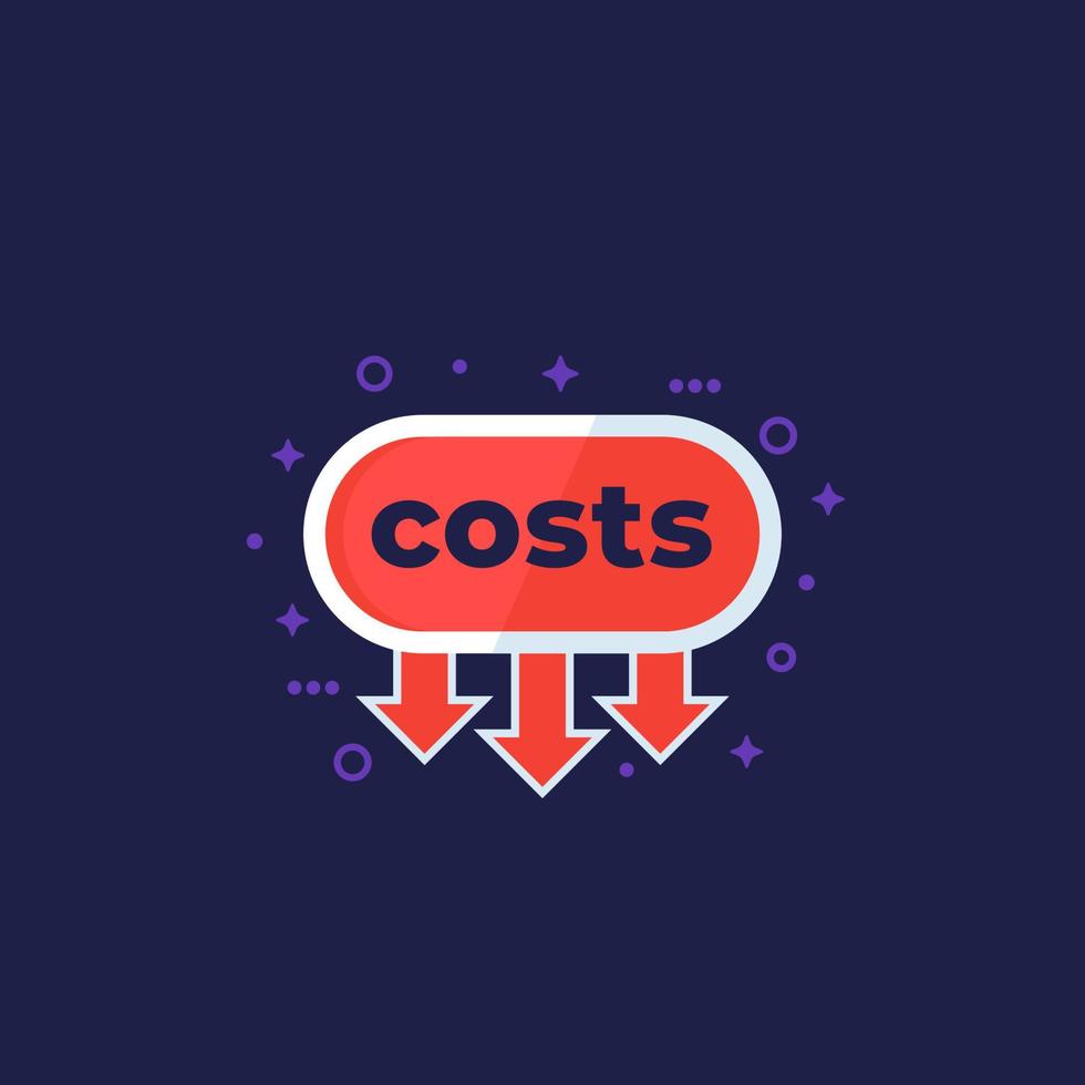 costs down, reduce vector flat icon 4510917 Vector Art at Vecteezy