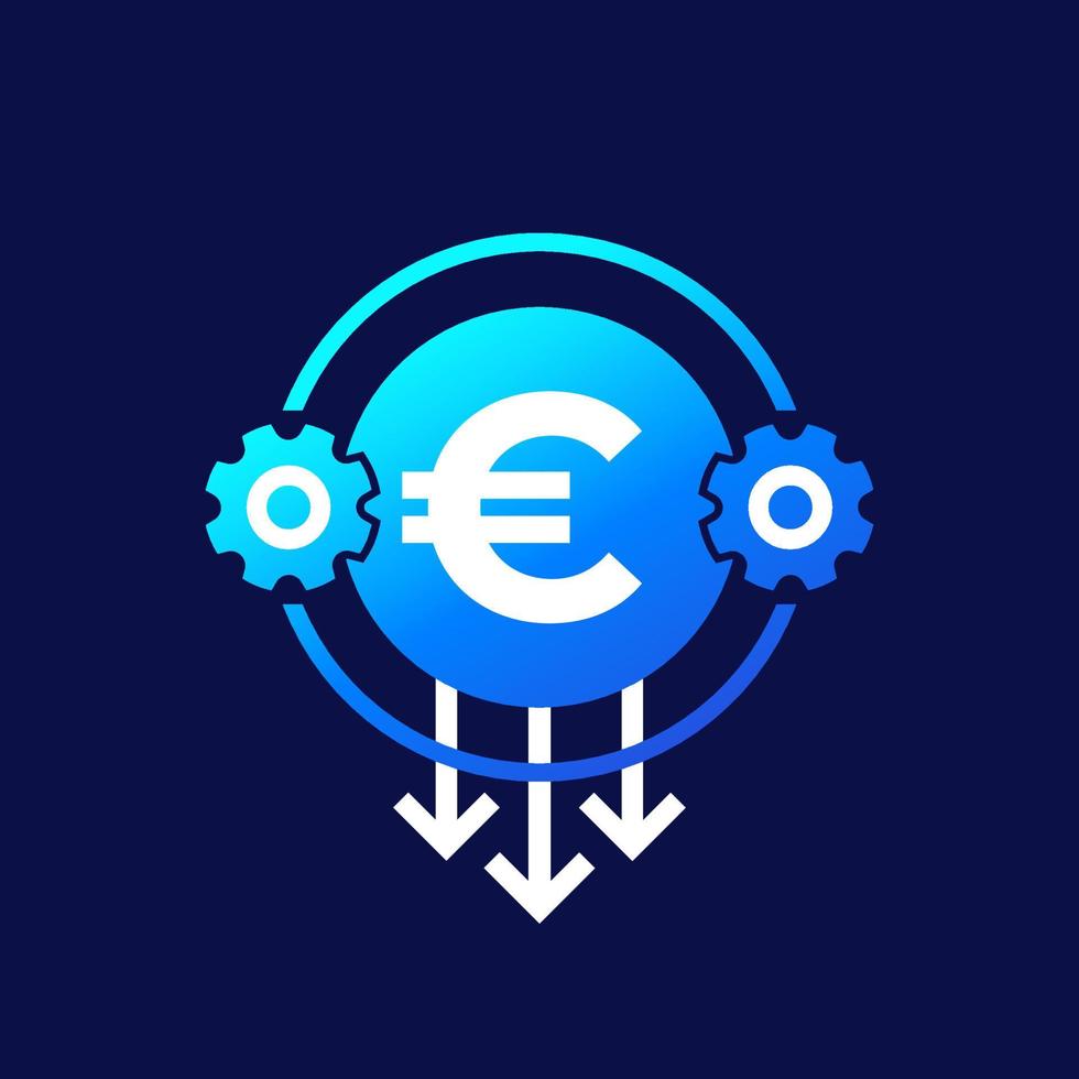 cost optimization and reduction icon with euro vector