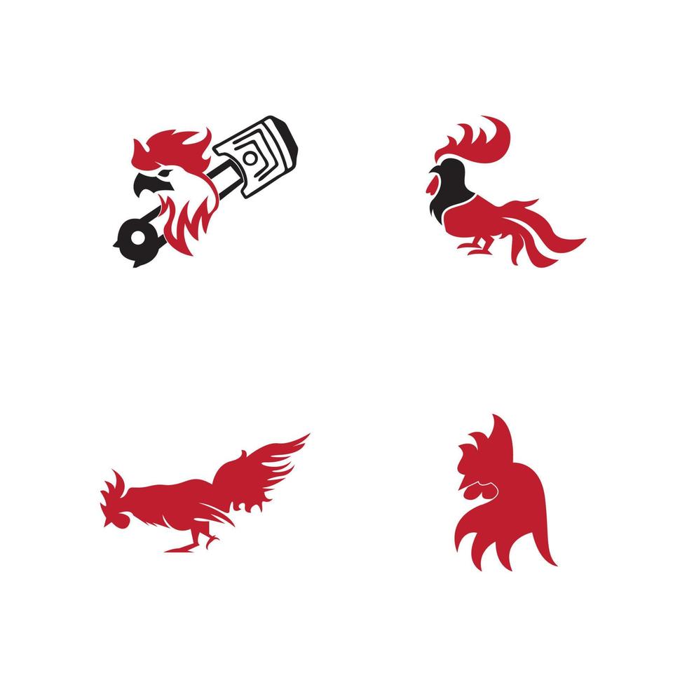 Rooster icon and symbol template illustration vector