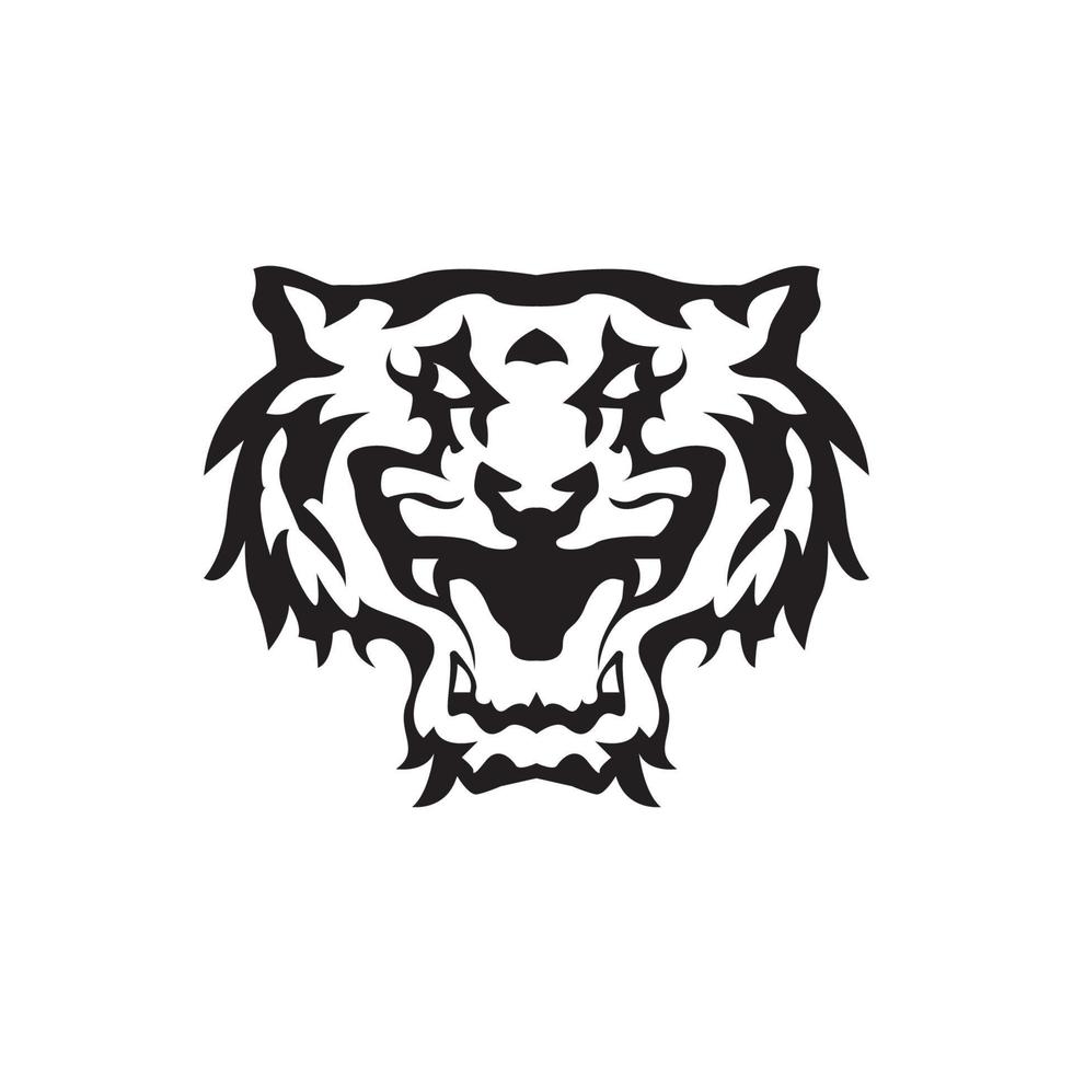 Ilustración de plantilla de icono y símbolo de tigre vector