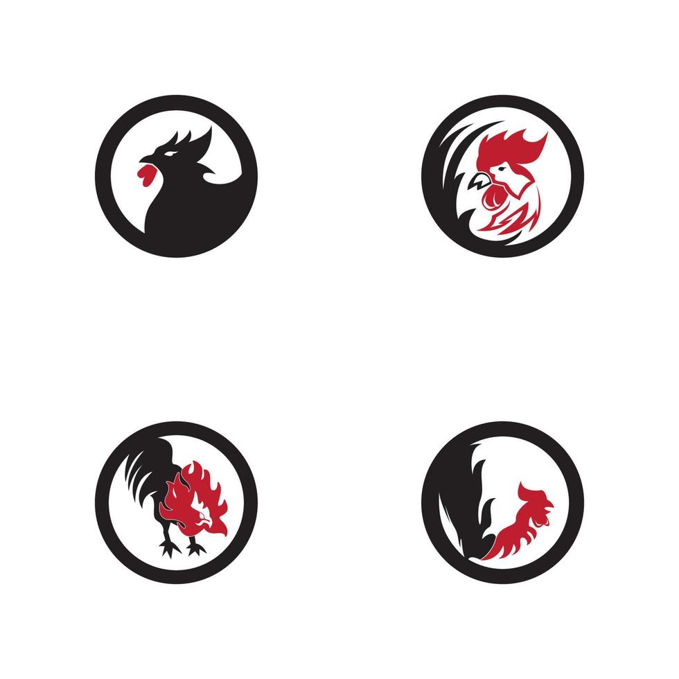 Rooster icon and symbol template illustration vector