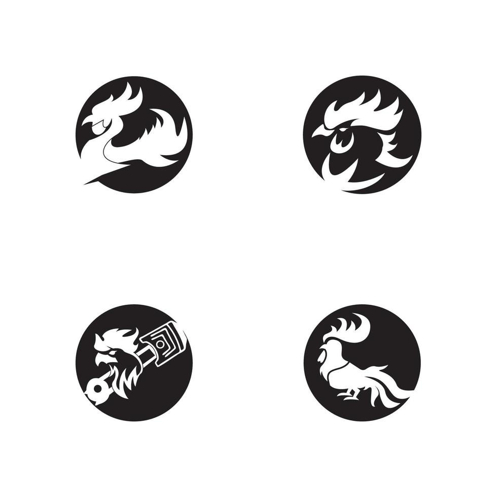 Rooster icon and symbol template illustration vector