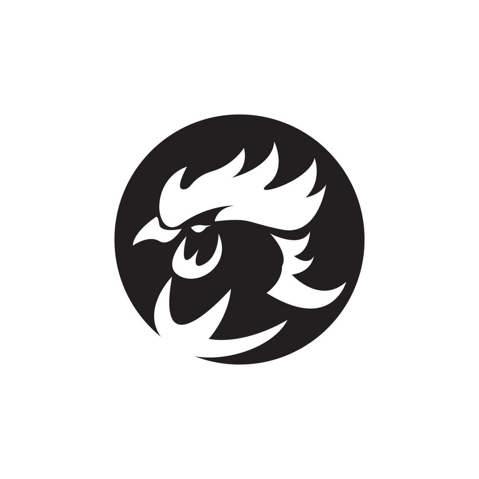 Ilustración de plantilla de icono y símbolo de gallo vector