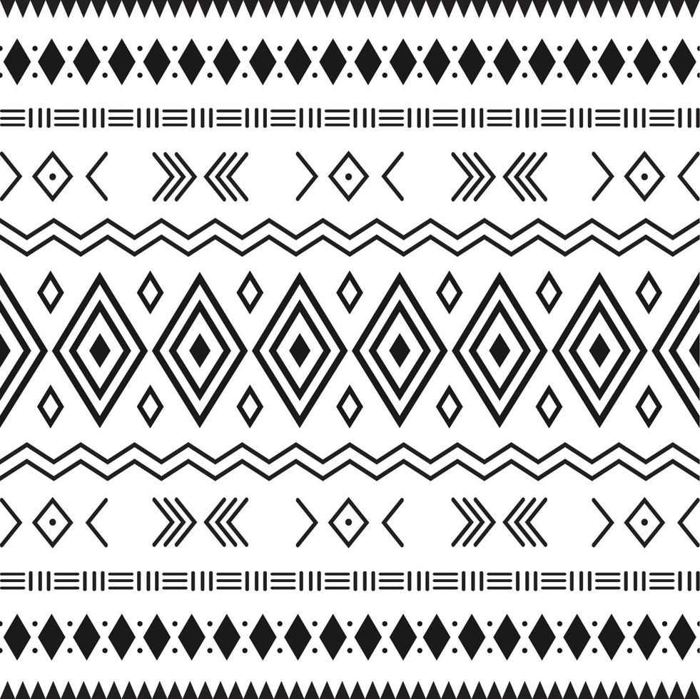 Black and white tribal ethnic pattern with geometric elements ...