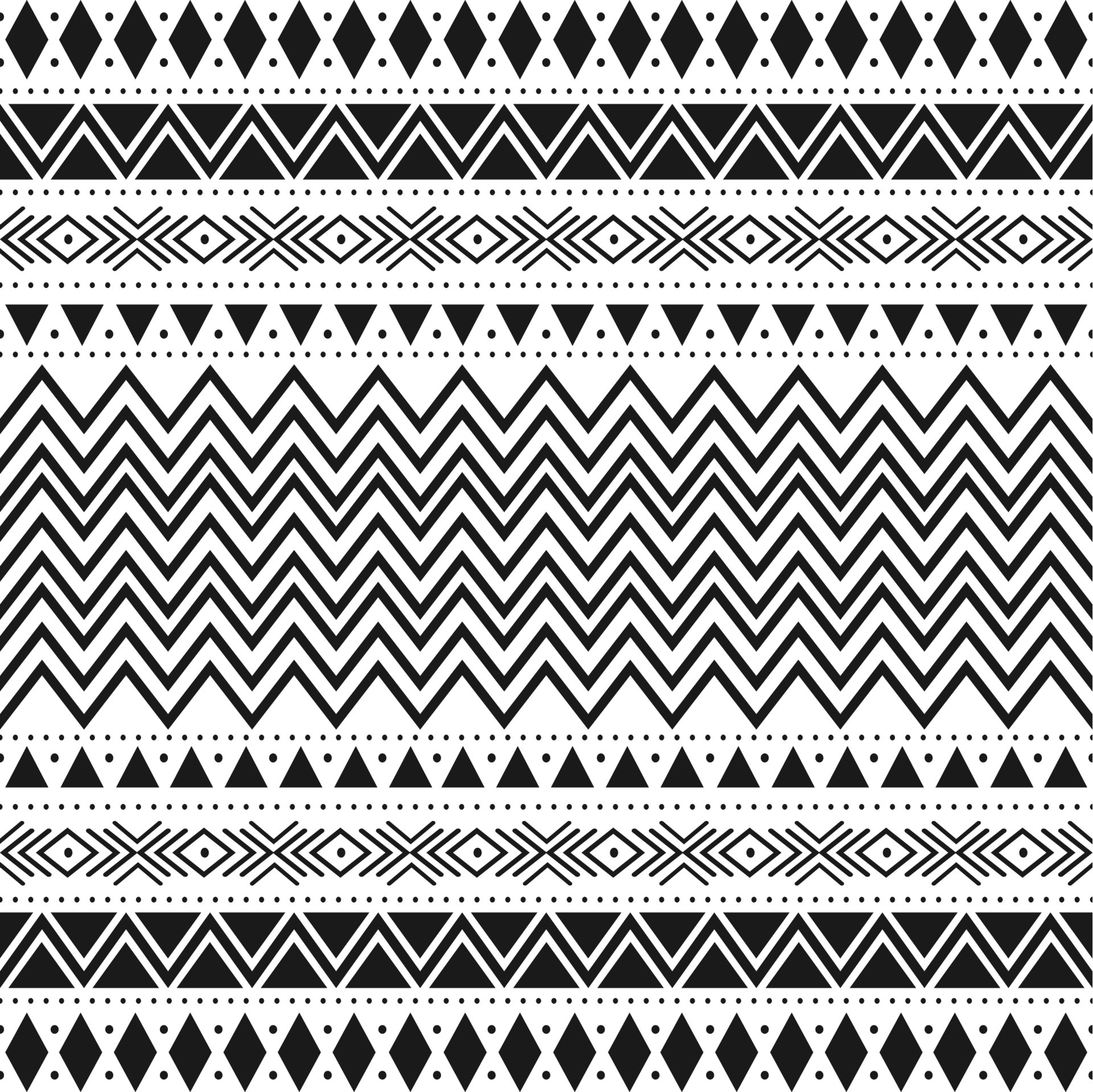 Black and white tribal ethnic pattern with geometric elements ...