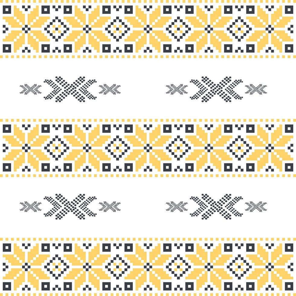 Traditional Ukrainian folk art knitted embroidery pattern vector