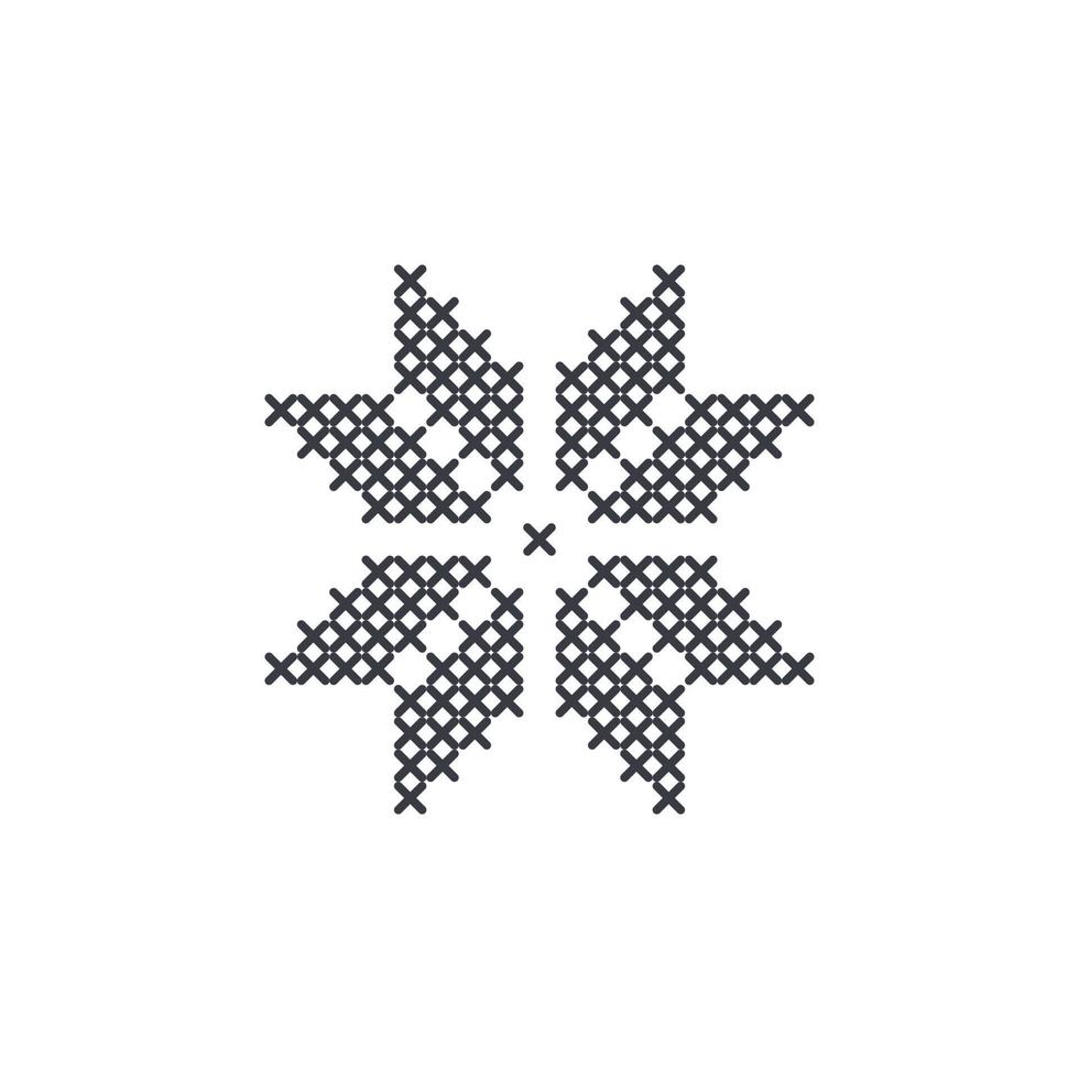 patrón de elemento de bordado de punto de cruz vector