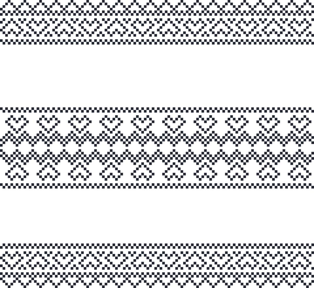 Traditional folk art border embroidery pattern vector