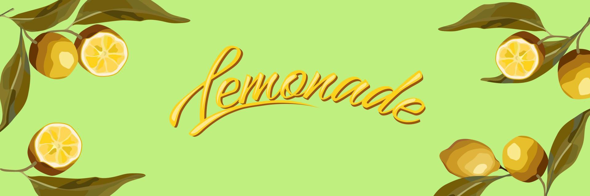 Lemon branches. For the lemonade label, summer design, fresh design. vector