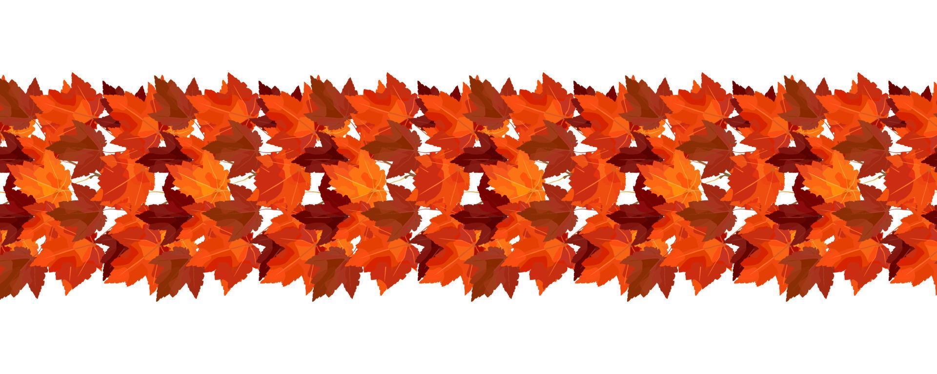 Border of autumn maple branches. Vector border for cozy autumn designs, cafes, menus, banner ad