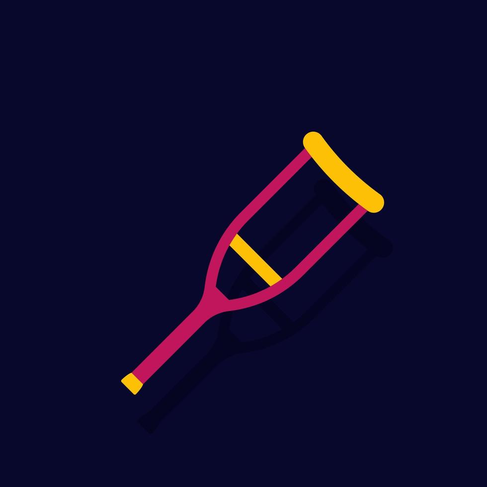 Crutch icon in flat style vector