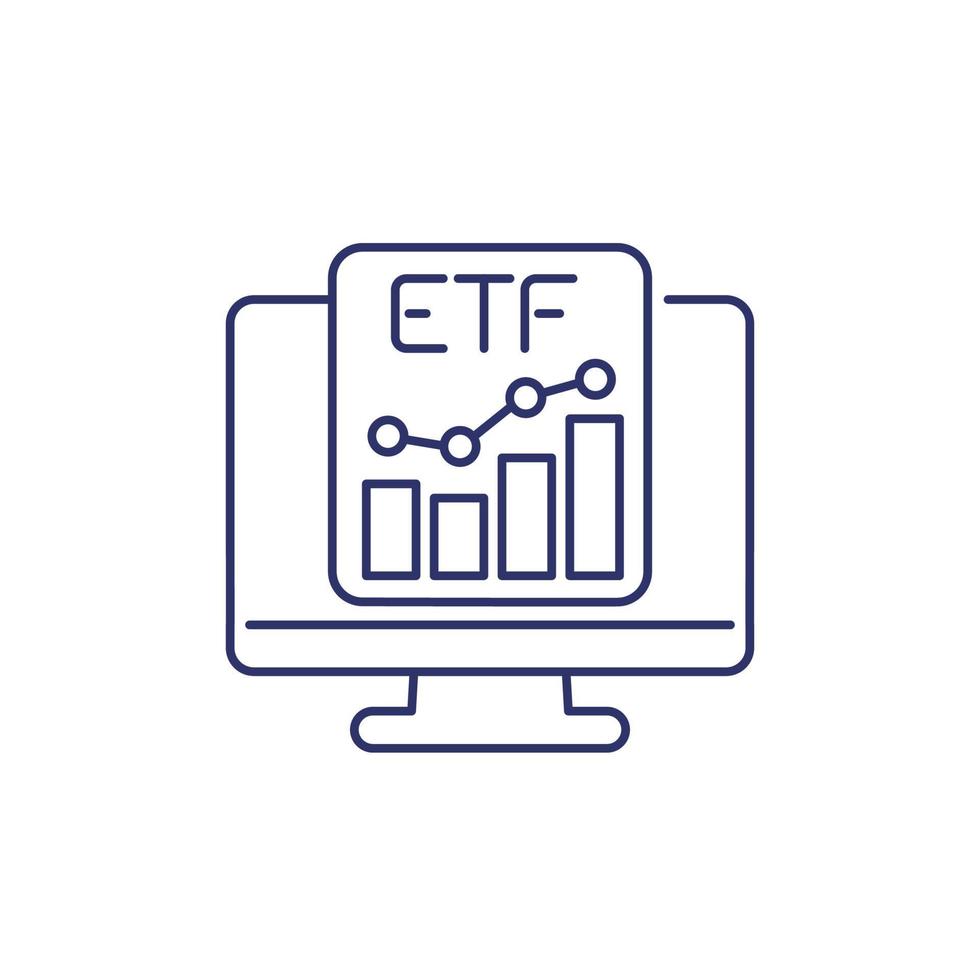 ETF line icon on white vector