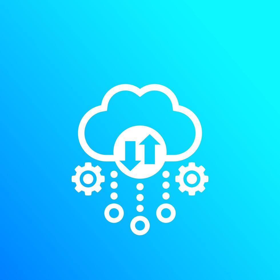 Cloud storage, data transfer icon vector