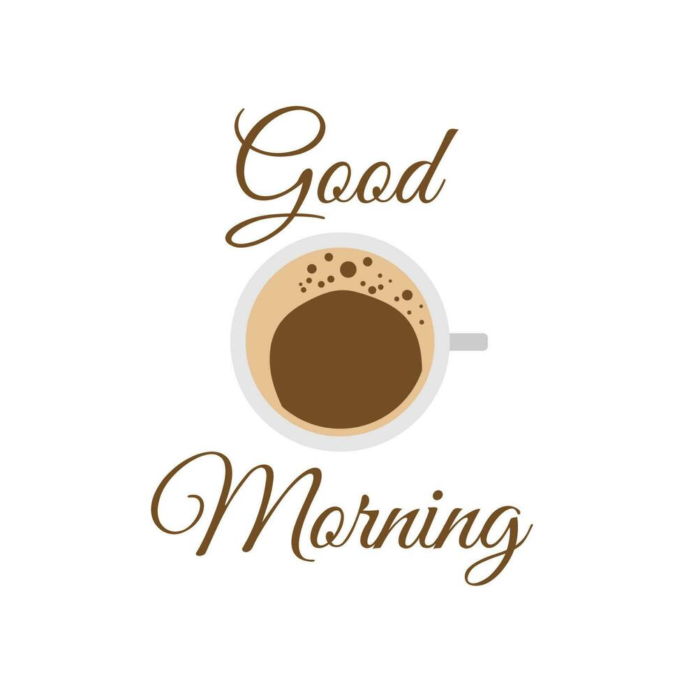 good morning lettering poster with hand drawn typography vector