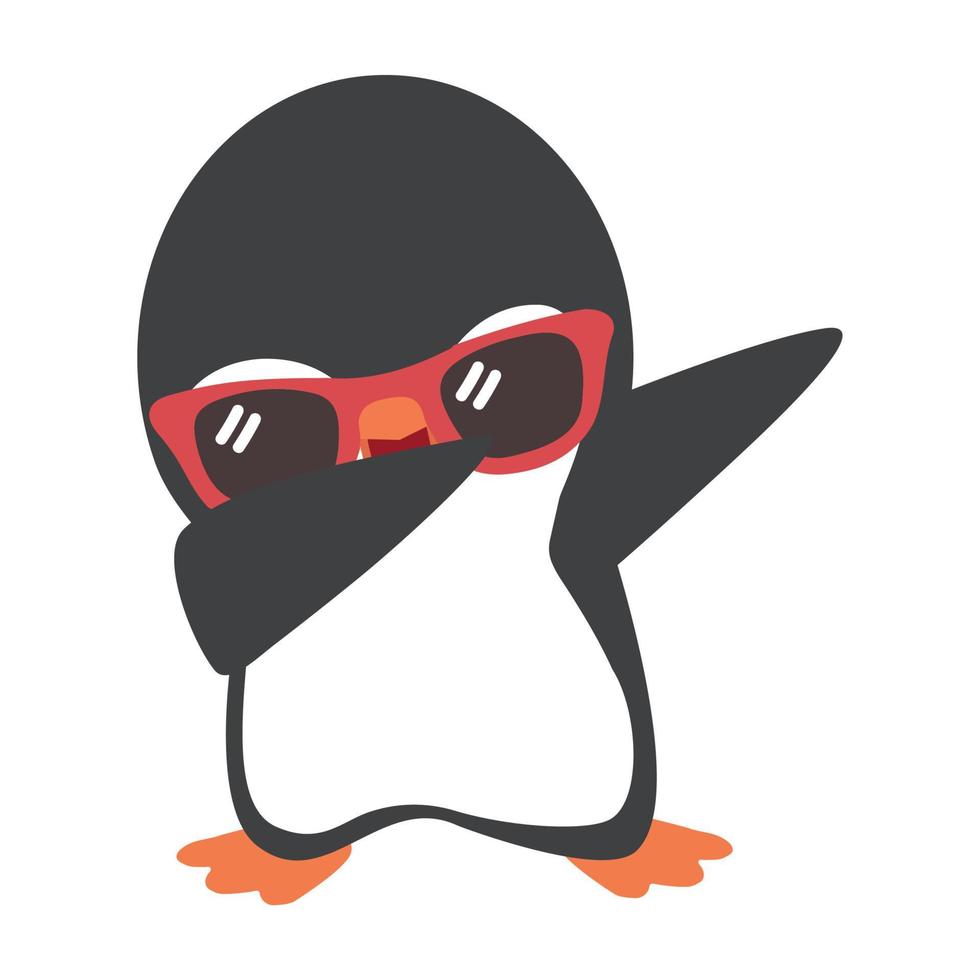 Penguin Cartoon Doing Dab Dance vector