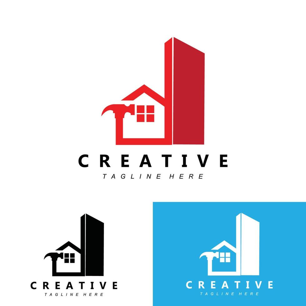 Urban building construction logo icon symbol, house, apartment, city view vector