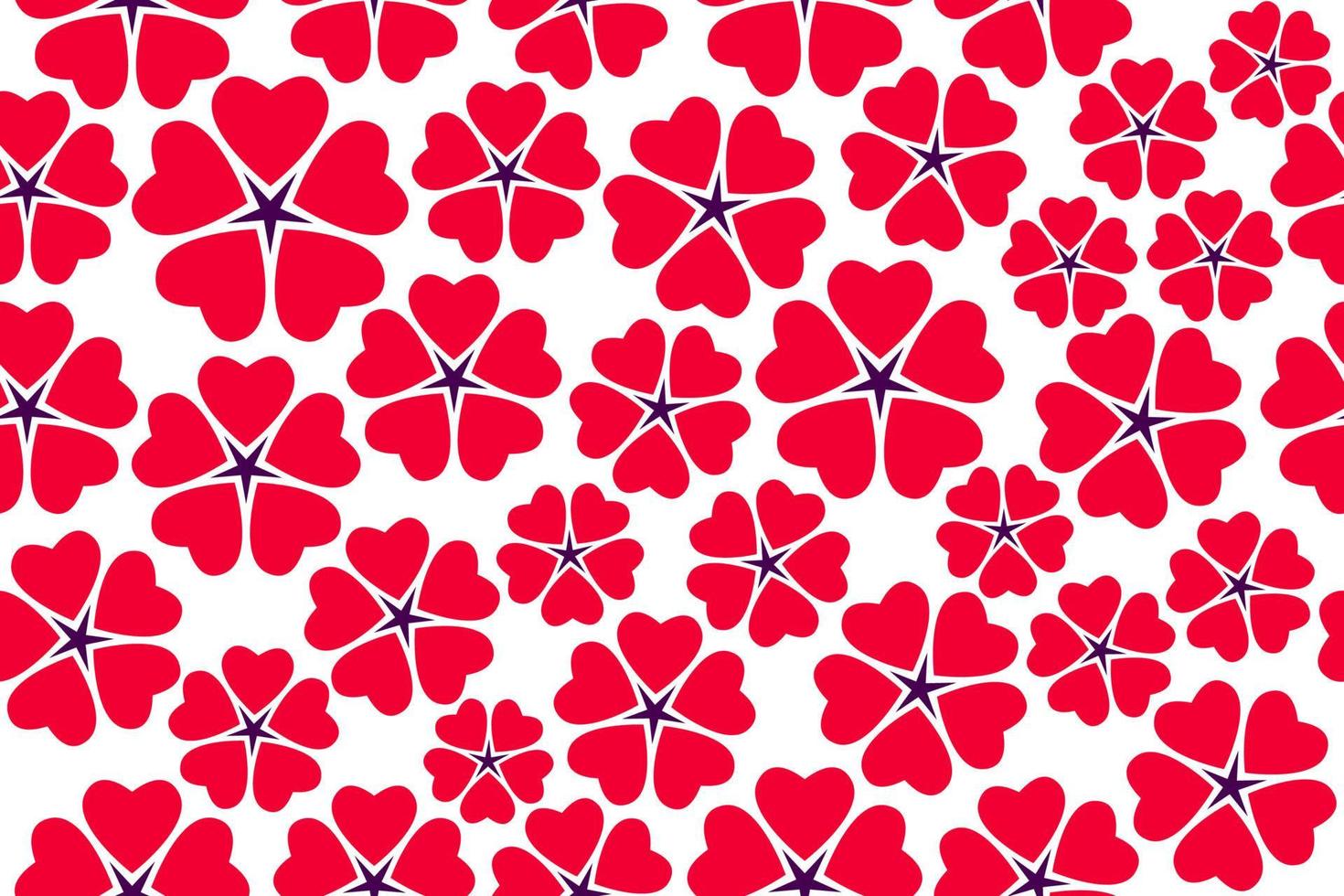 corazón rojo flores de patrones sin fisuras. Pequeñas flores rojas sobre fondo blanco de patrones sin fisuras vector