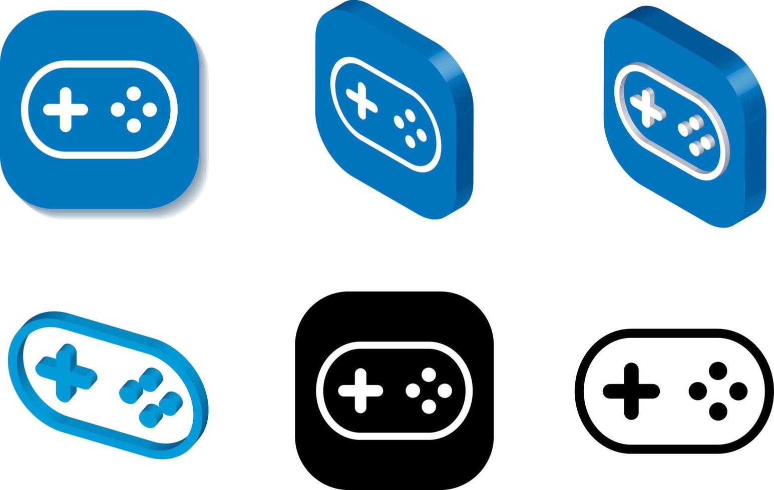 Gamepad isometric design. 3D rendering isometry illustration. Simple geometric videogame controller icons, flat and isometric symbols. vector