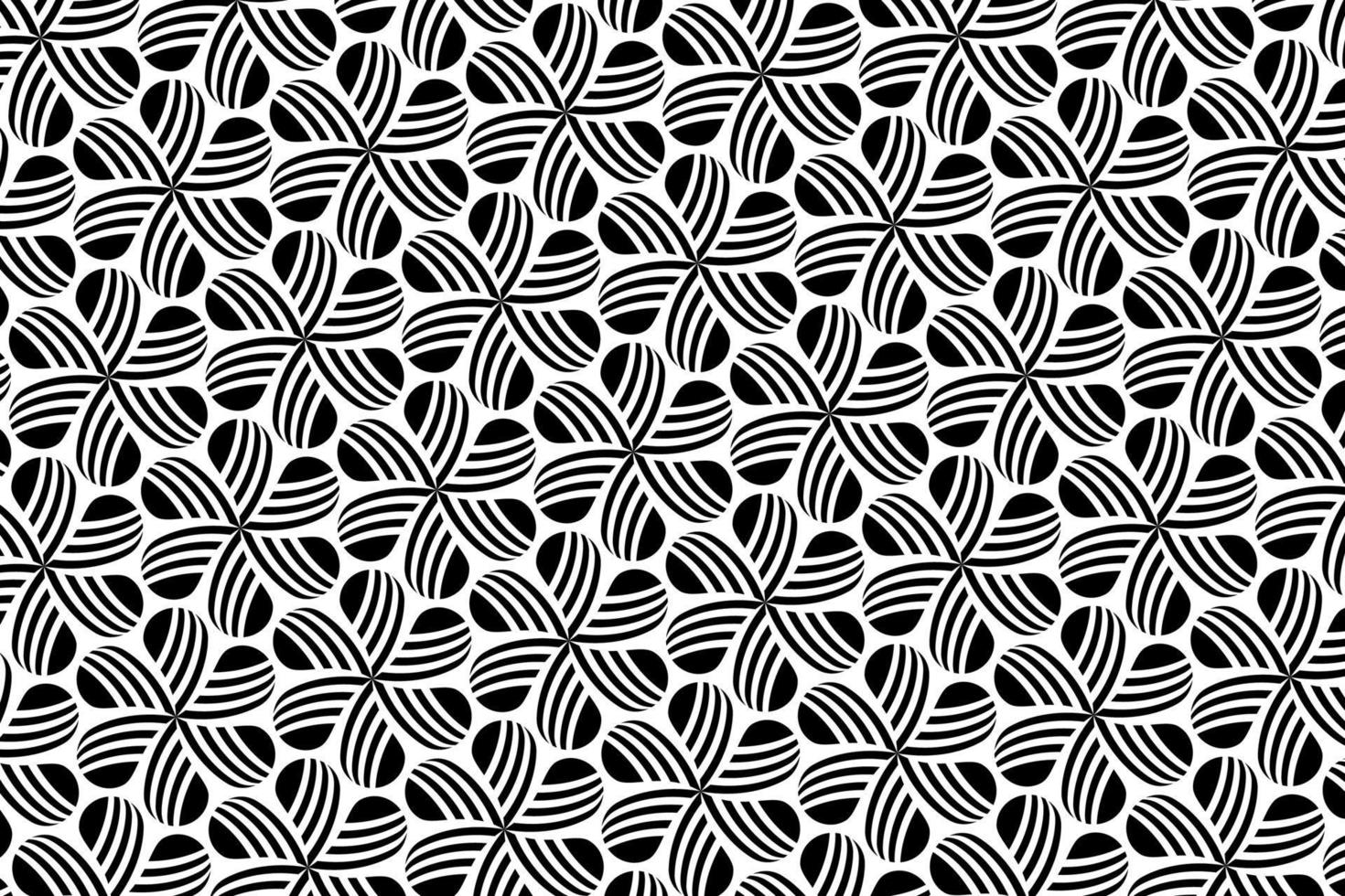 Flowers pattern. Repeating black and white flowers background. Geometric flower flat repeating illustration vector