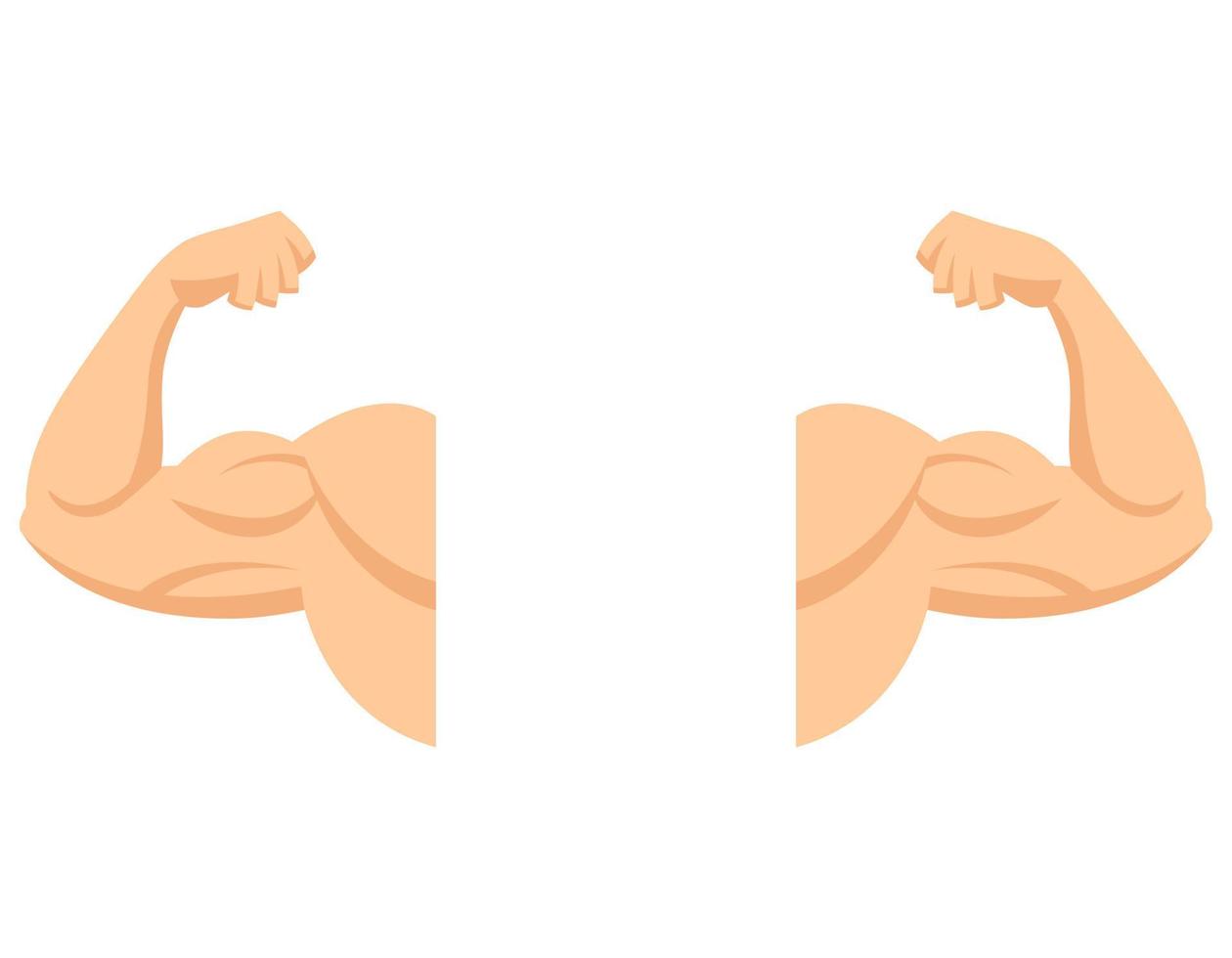 Strong arms with contracted biceps. Muscle in cartoon style. vector