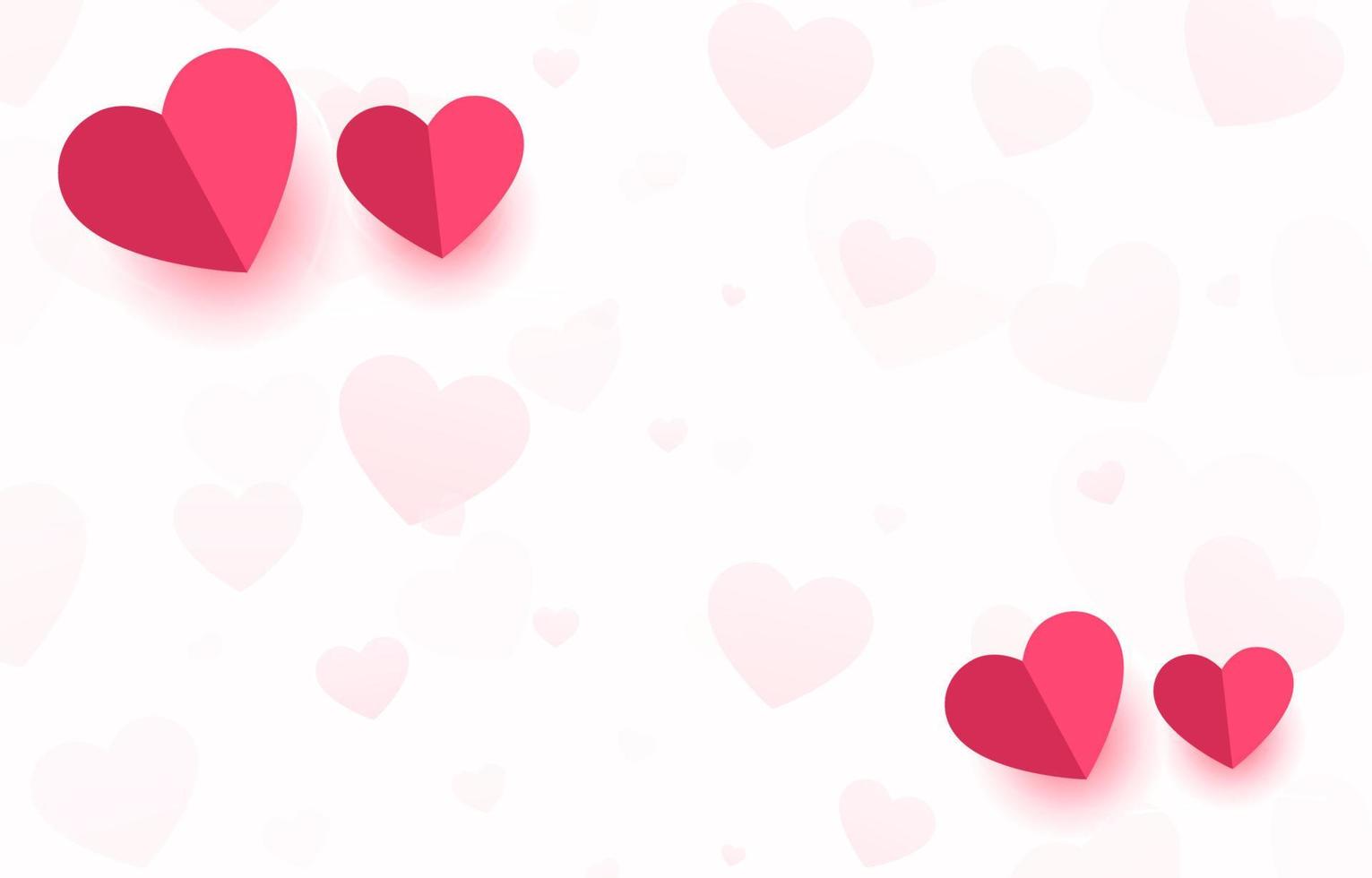 valentines day paper heart banner with text space vector