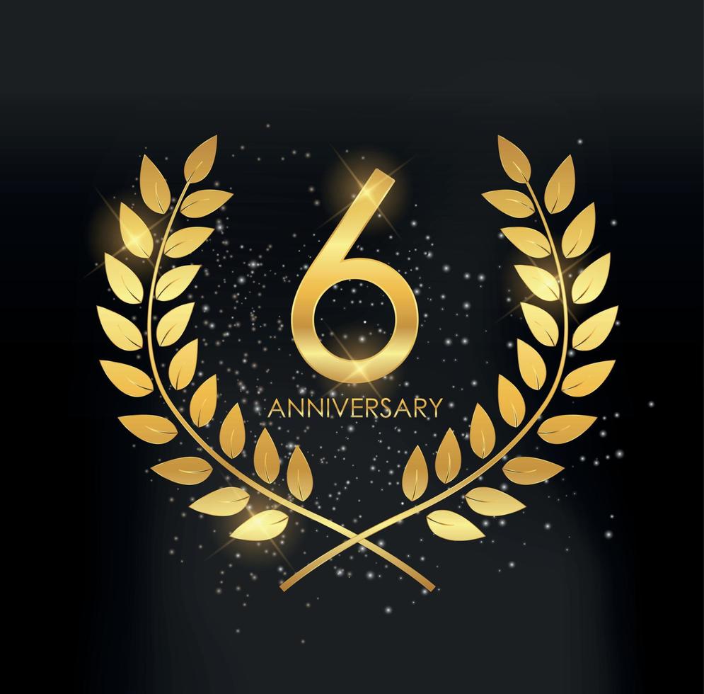 Template Logo 6 Years Anniversary Vector Illustration