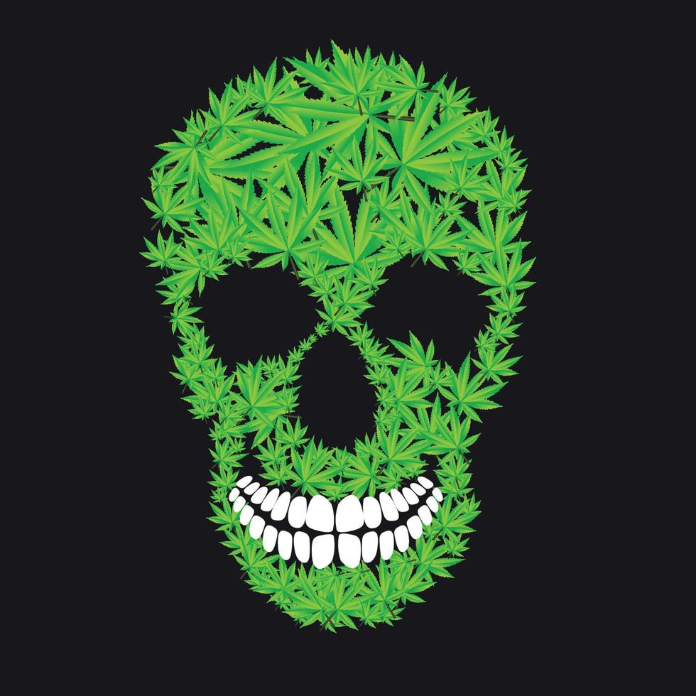 Abstract Cannabis Skull Vector Illustration