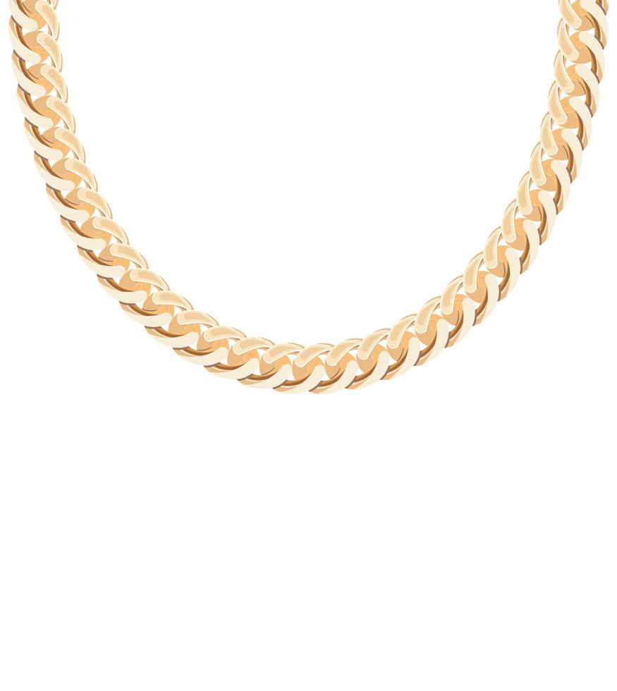 Gold Chain Jewelry. Vector Illustration