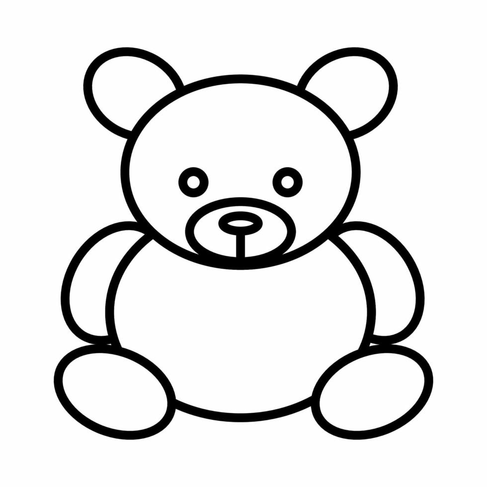 icono de oso de peluche estilo de línea.eps vector