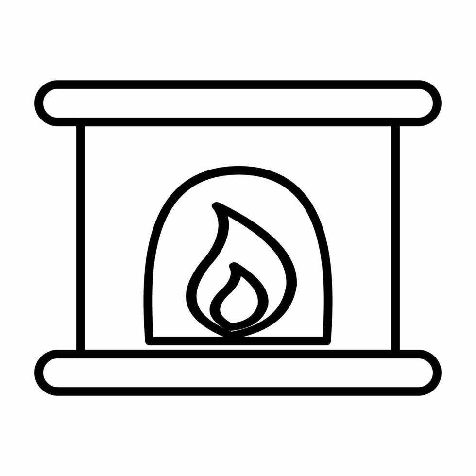 Fireplace Icon Line Style.eps vector