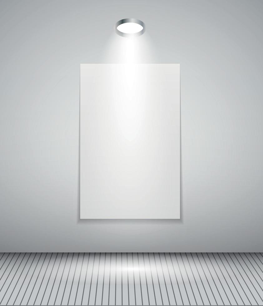 Background with Lighting Lamp and Frame. Empty Space for Your Text or Object vector