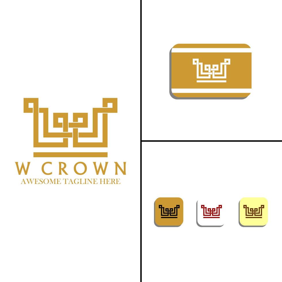 Letter W Crown Logo vector