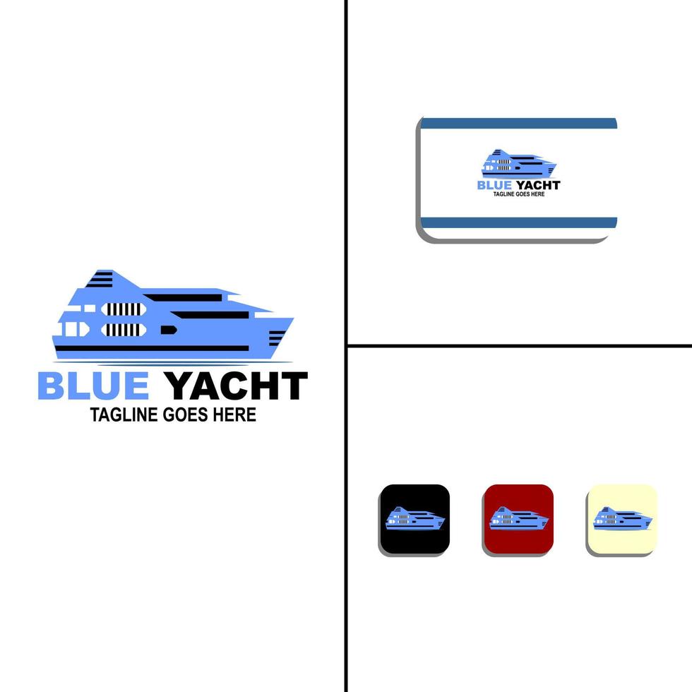 logo de yate azul vector