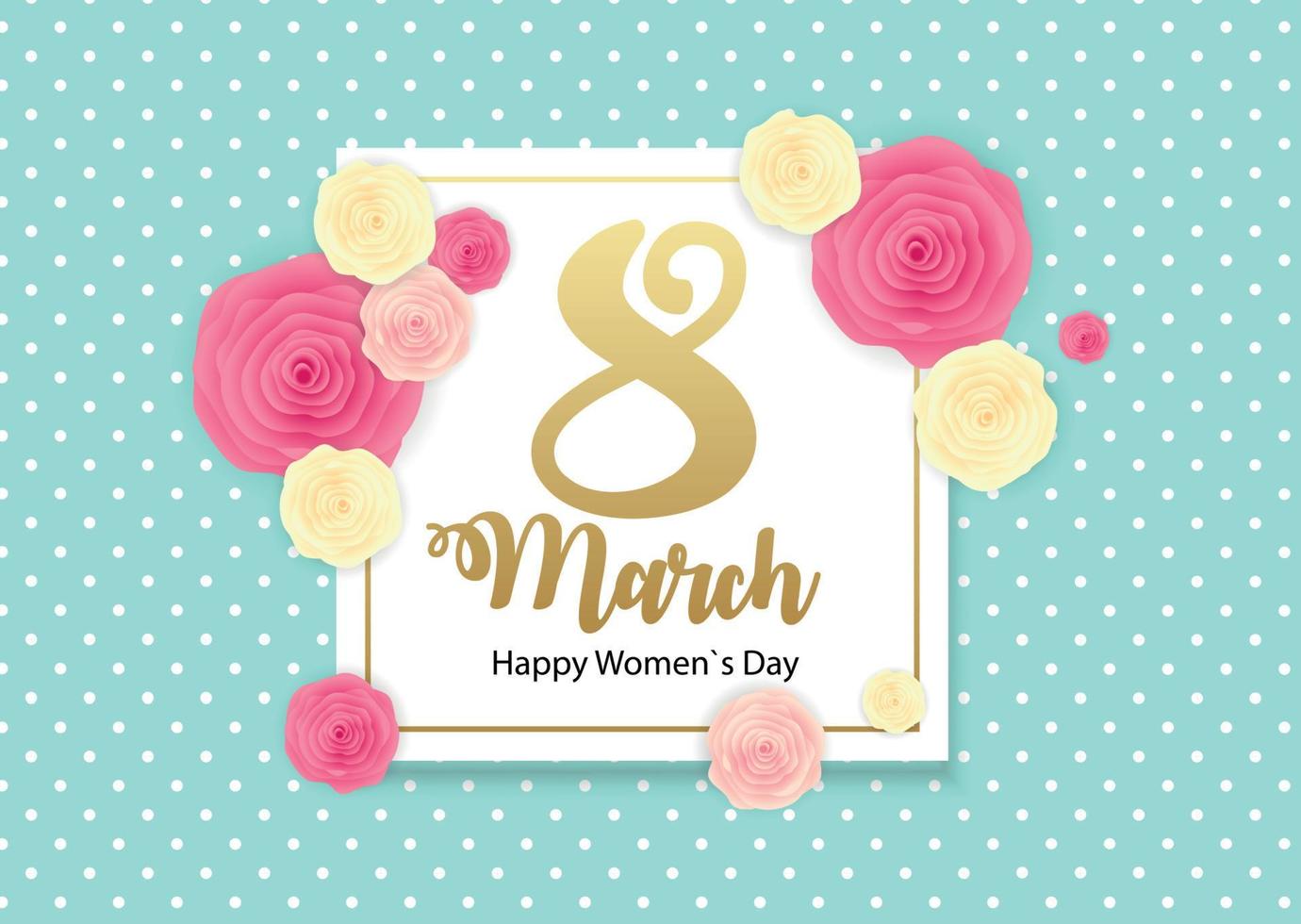 Poster International Happy Women's Day 8 March Floral Greeting card Vector Illustration