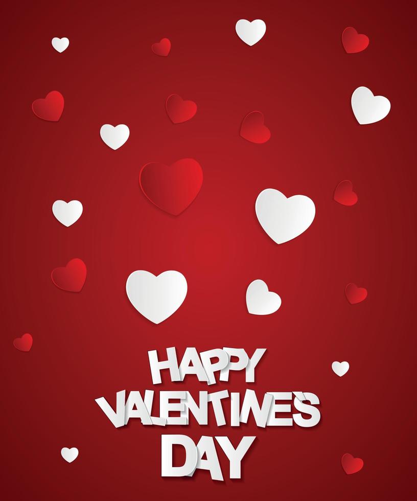 Happy Valentines Day Card. Vector Illustration